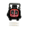 Electronic throttle body connector with dual pin plug, red and black housing