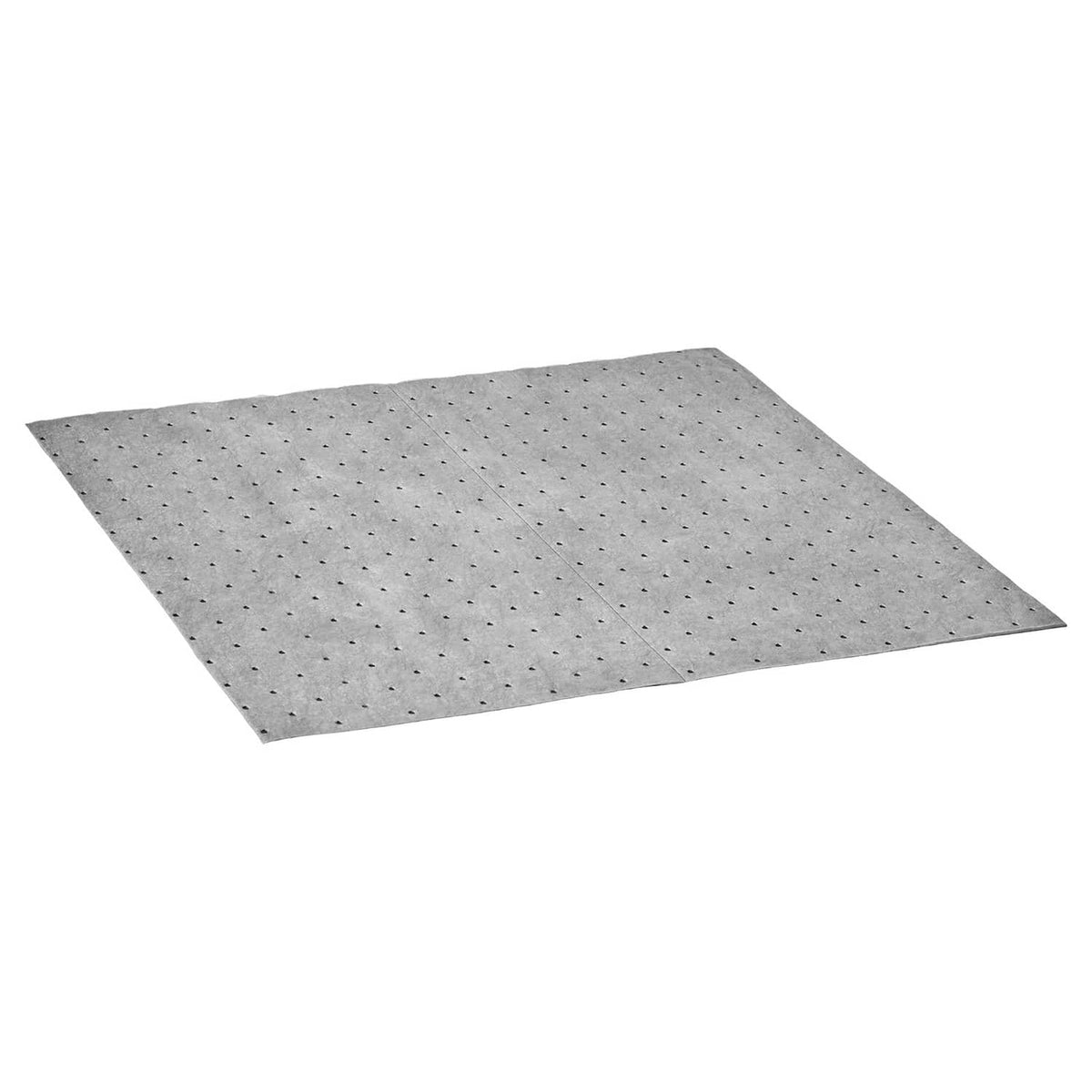 Single gray oil-absorbent cleanup pad sheet with dotted pattern, flat on a white background