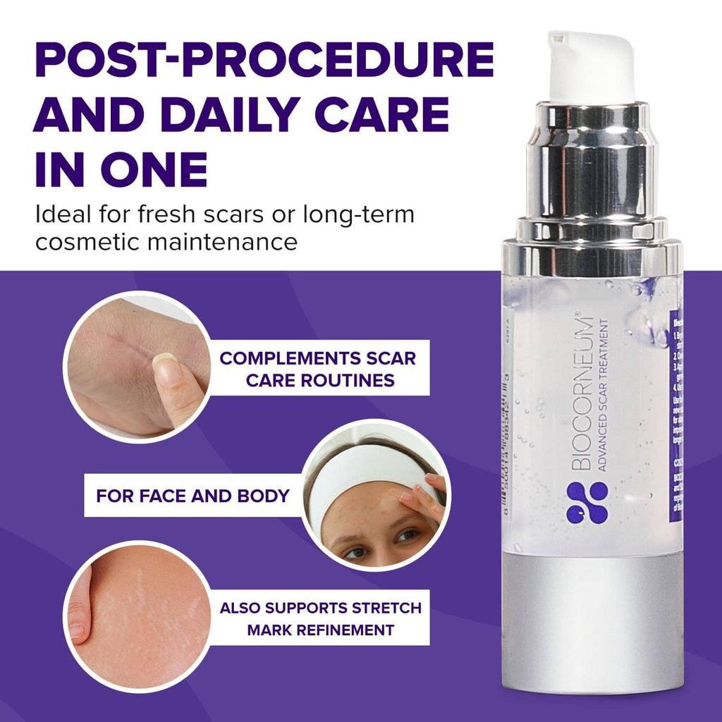 Biocorneum Silisilk 100% silicone scar gel bottle with silver top cap