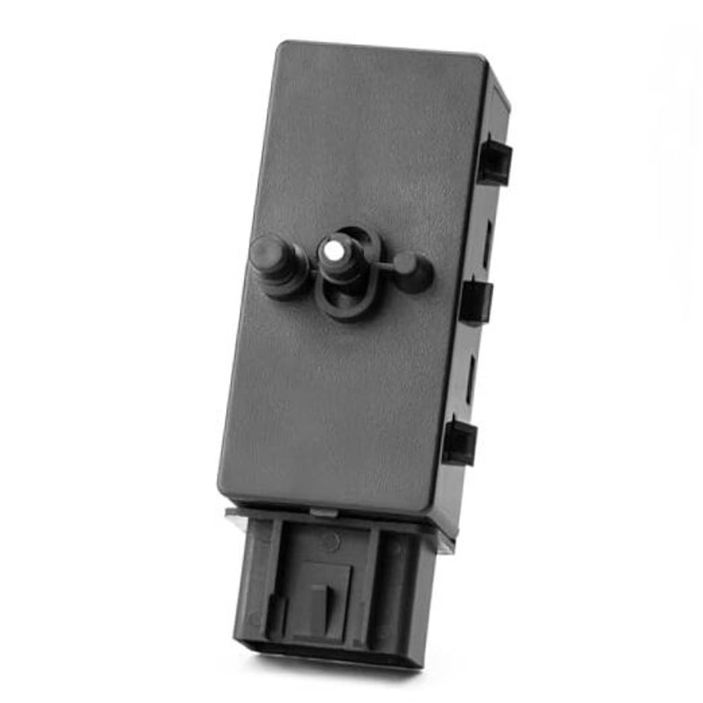 Passenger-side power seat switch with gray housing and black control knob