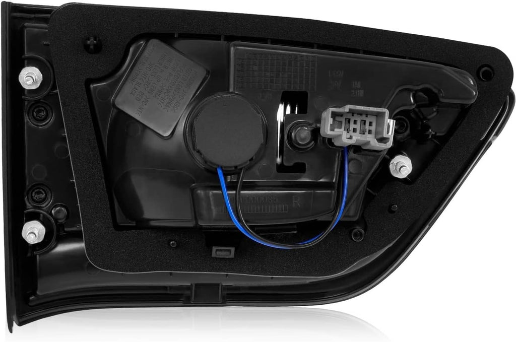 Right inner halogen tail light housing with wiring connector and blue wire