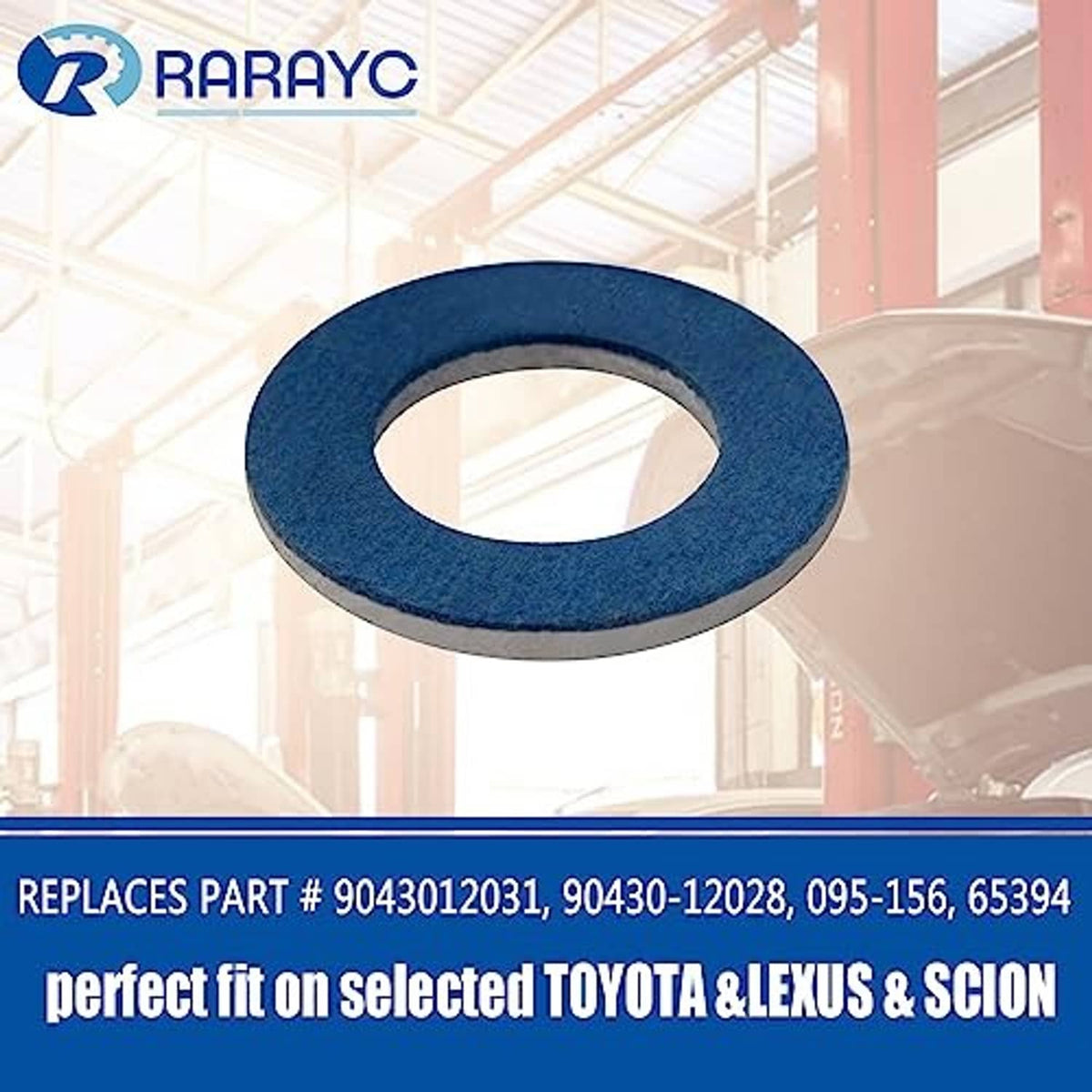 Blue oil drain plug crush washer gasket ring with center hole