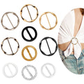 Assorted scarf ring and slide set, gold, black, silver and white oval designs