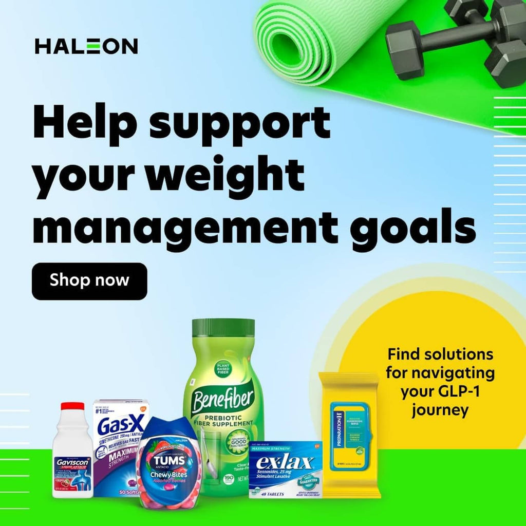 HALEN help support weight management promotional banner with health products