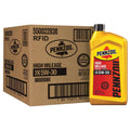 Pennzoil High Mileage motor oil 5W-30 bottle with 6-pack box, 1 quart.
