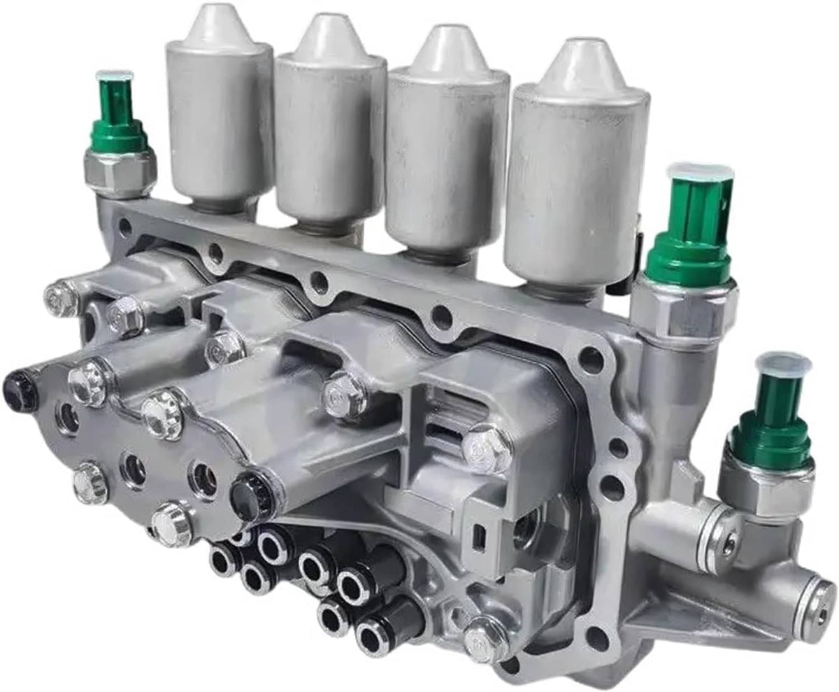 Vehicle valve body assembly with machined metal housing and green electrical connectors