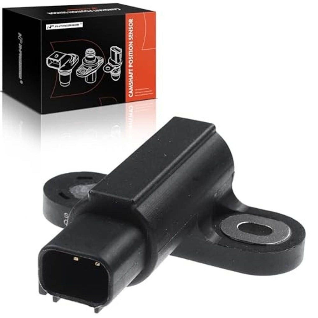 Camshaft sensor, black housing with circular mounting hole and side electrical connector