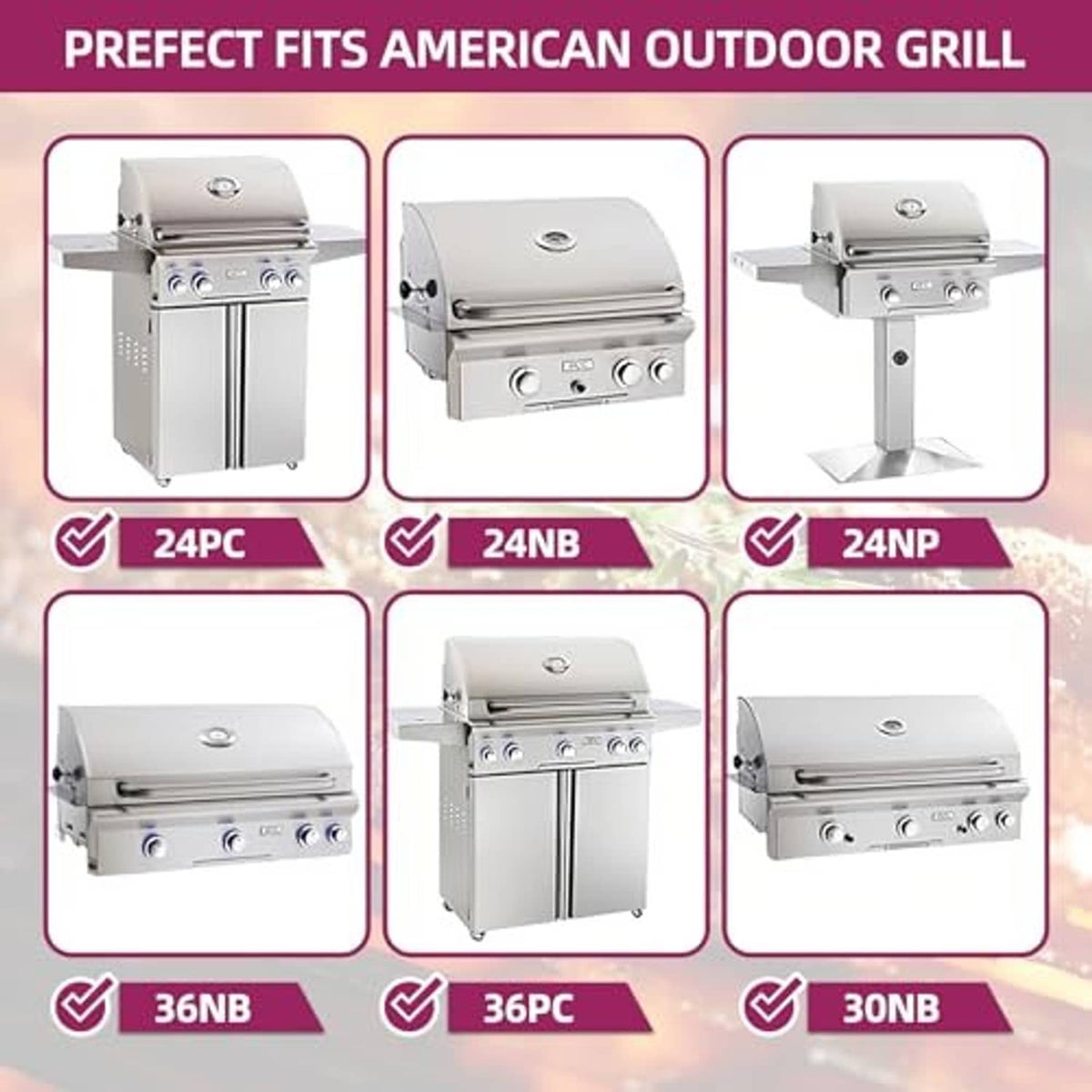 Stainless steel burner replacement set with three U-shaped tubes for outdoor grills