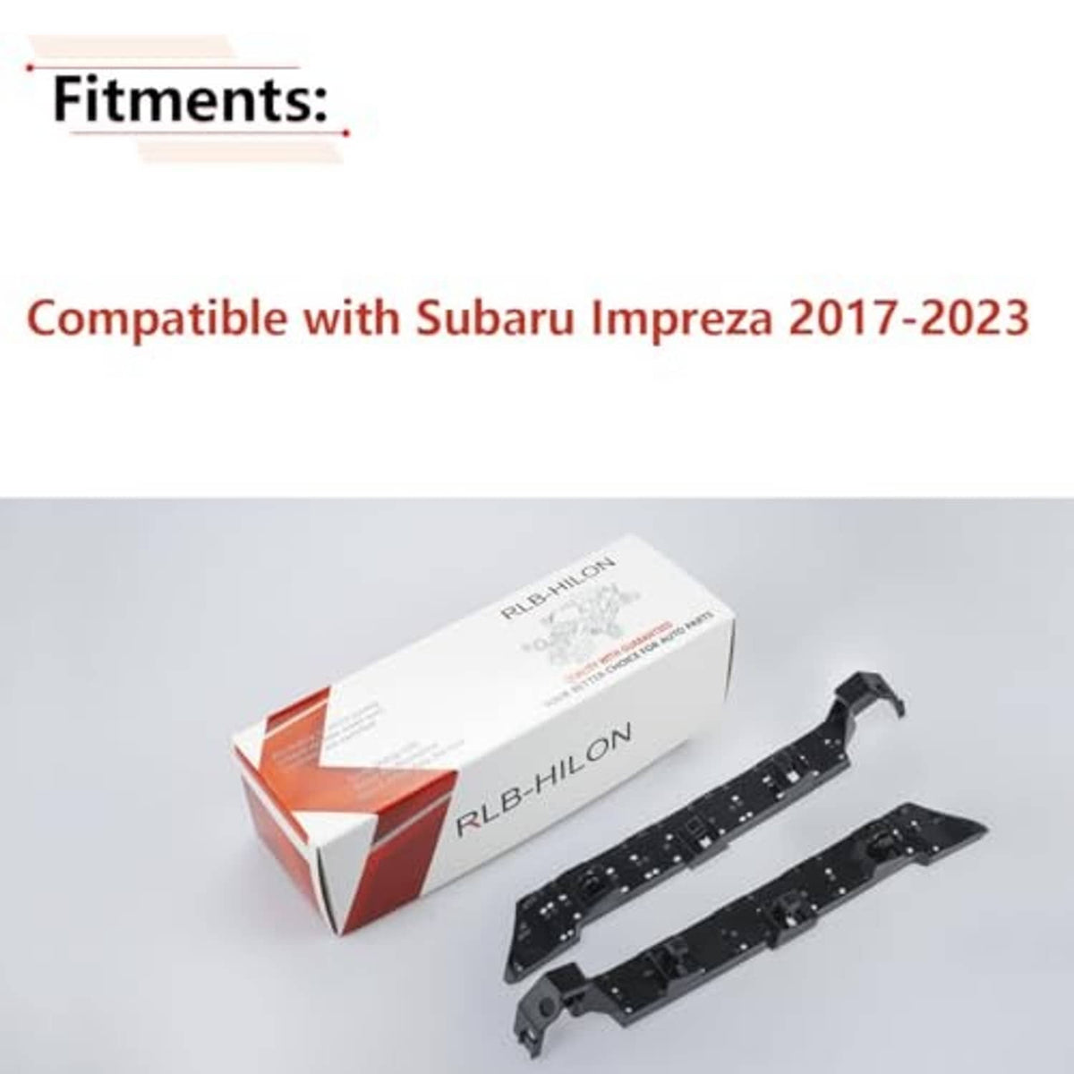Black front bumper brackets set with retail box packaging