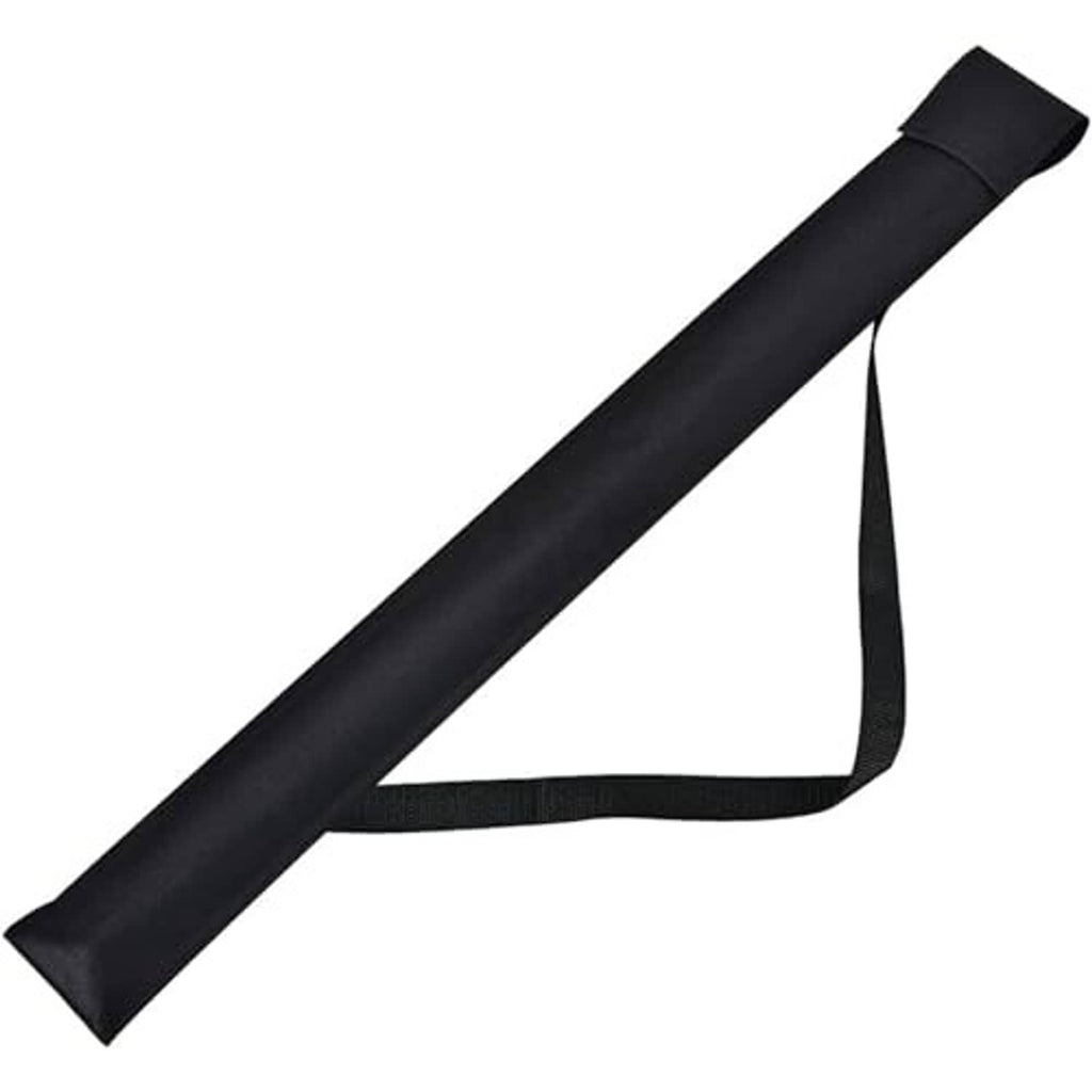 Black 47-inch cue stick bag with hinged opening and adjustable carrying strap