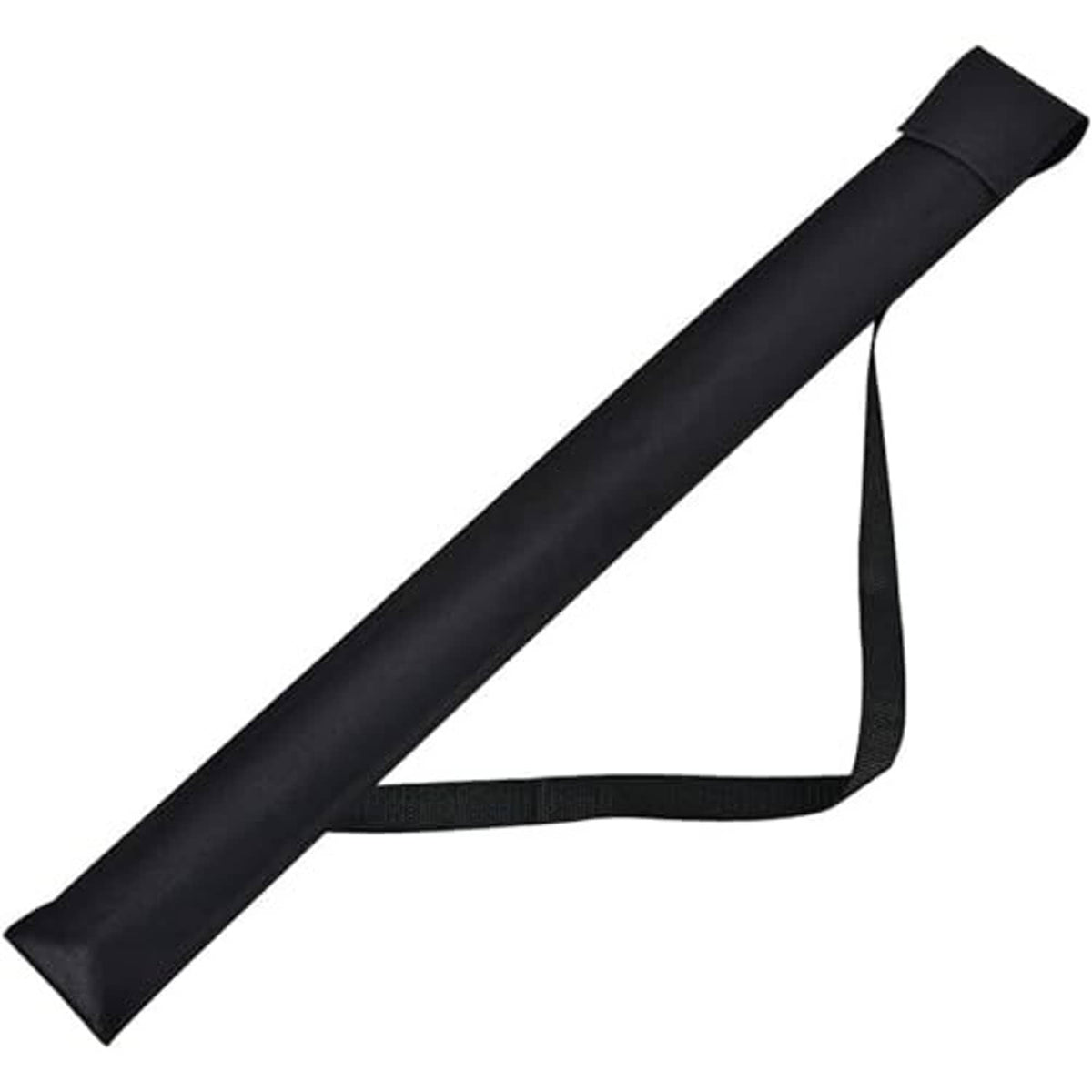 Black 47-inch cue stick bag with hinged opening and adjustable carrying strap