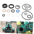 Floor jack seal kit parts: black seals, O-rings, and blue ring