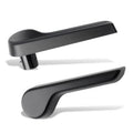 Pair of black seat recliner lever handles, left and right shapes