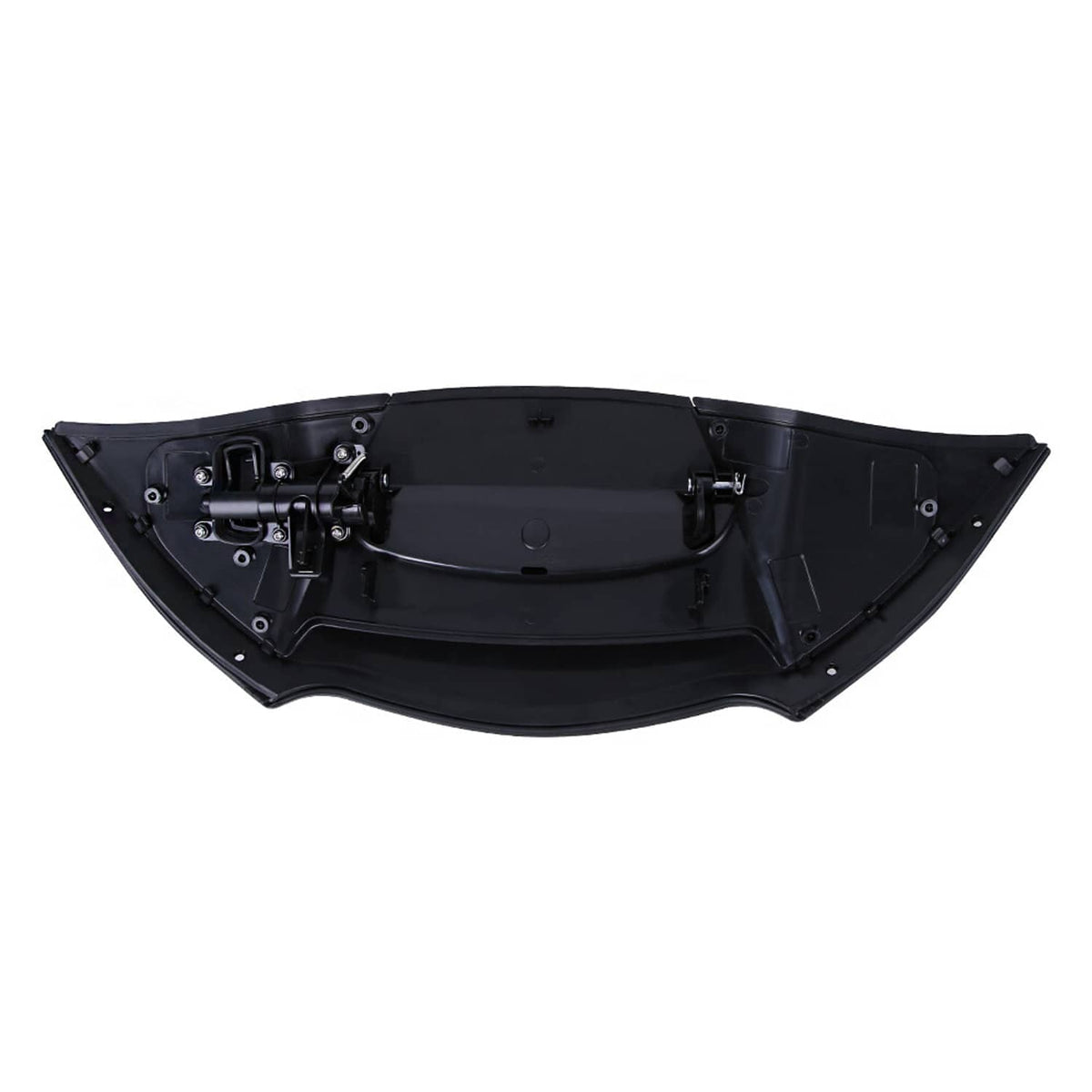 Black motorcycle air duct cover fairing inner mounting side with brackets and screws