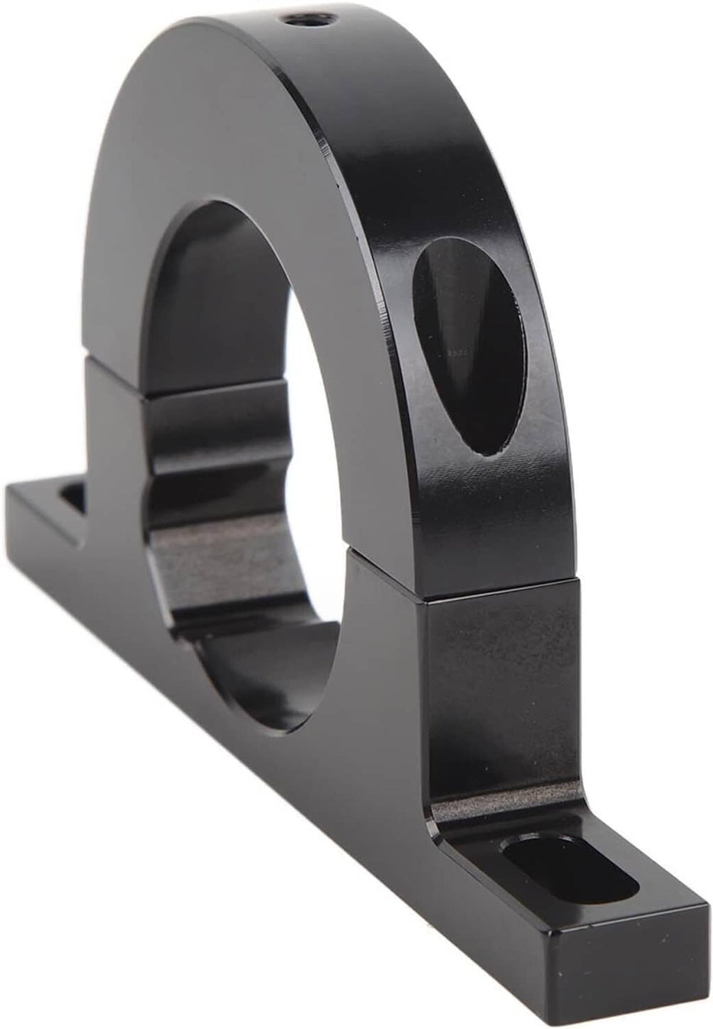 Black steering column mounting bracket with center ring opening and side support tabs.