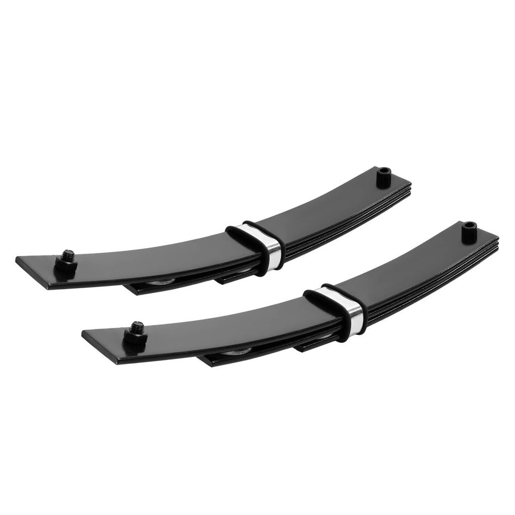 Front 3-leaf spring set with two arched leaf packs and end brackets, dark finish
