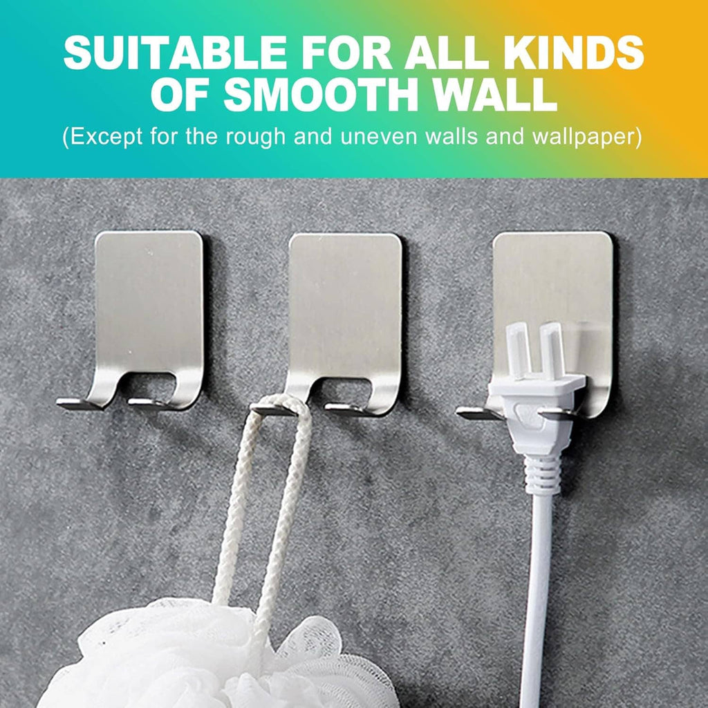 Three adhesive shower razor holders with hook mounts for smooth walls