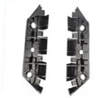 Front bumper retainer side pad bracket supports, black plastic, two pieces