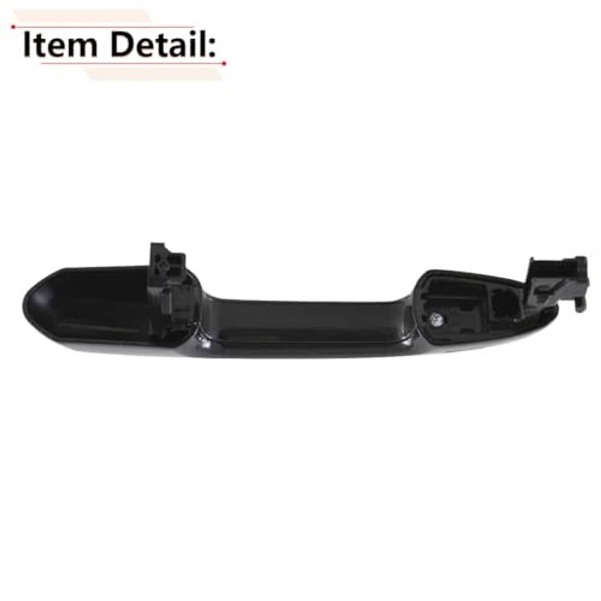 Black exterior door handle assembly with inner mounting bracket and release piece