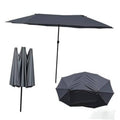 Gray double-sided umbrella replacement canopy with 12 ribs and vented panels