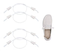 White elastic shoelace replacement set with plastic aglets and lace cord loops