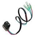 Tilt trim switch with wiring harness and black rocker switch labeled UP and DN