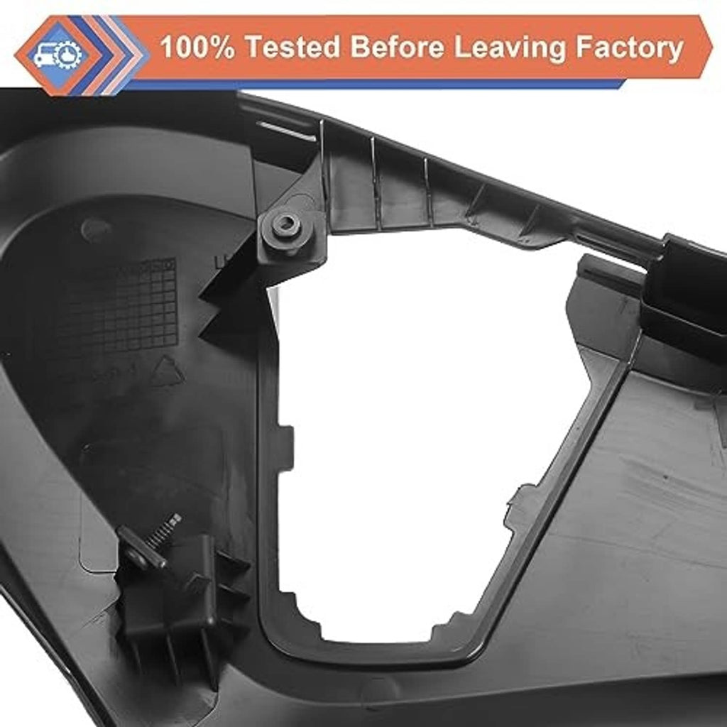 Black left seat track cover bezel inner bracket and attachment points