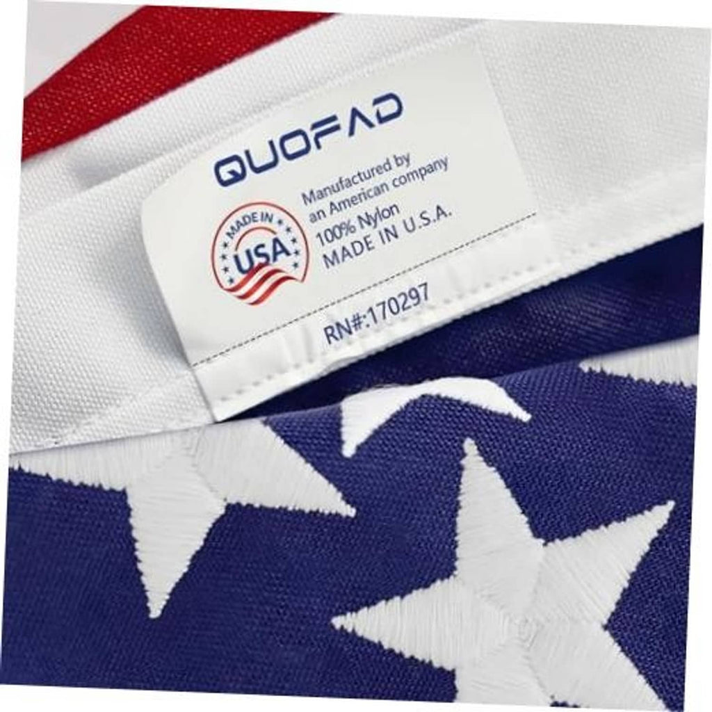 American nylon outdoor flag, white stars on dark blue field and red stripes