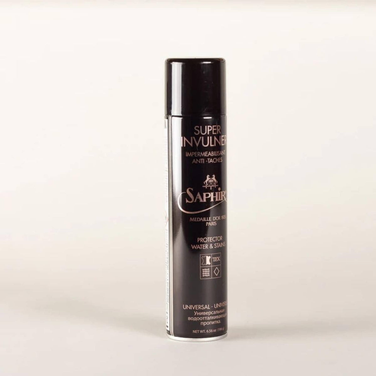 SAPHIR Super Invulner waterproof spray can, narrow side view