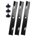 BOSFLAG 3-pack Toro lawn mower blades with bolts and center holes, black steel