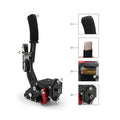 PC USB handbrake controller with black lever and metal mounting base, red accent lever piece