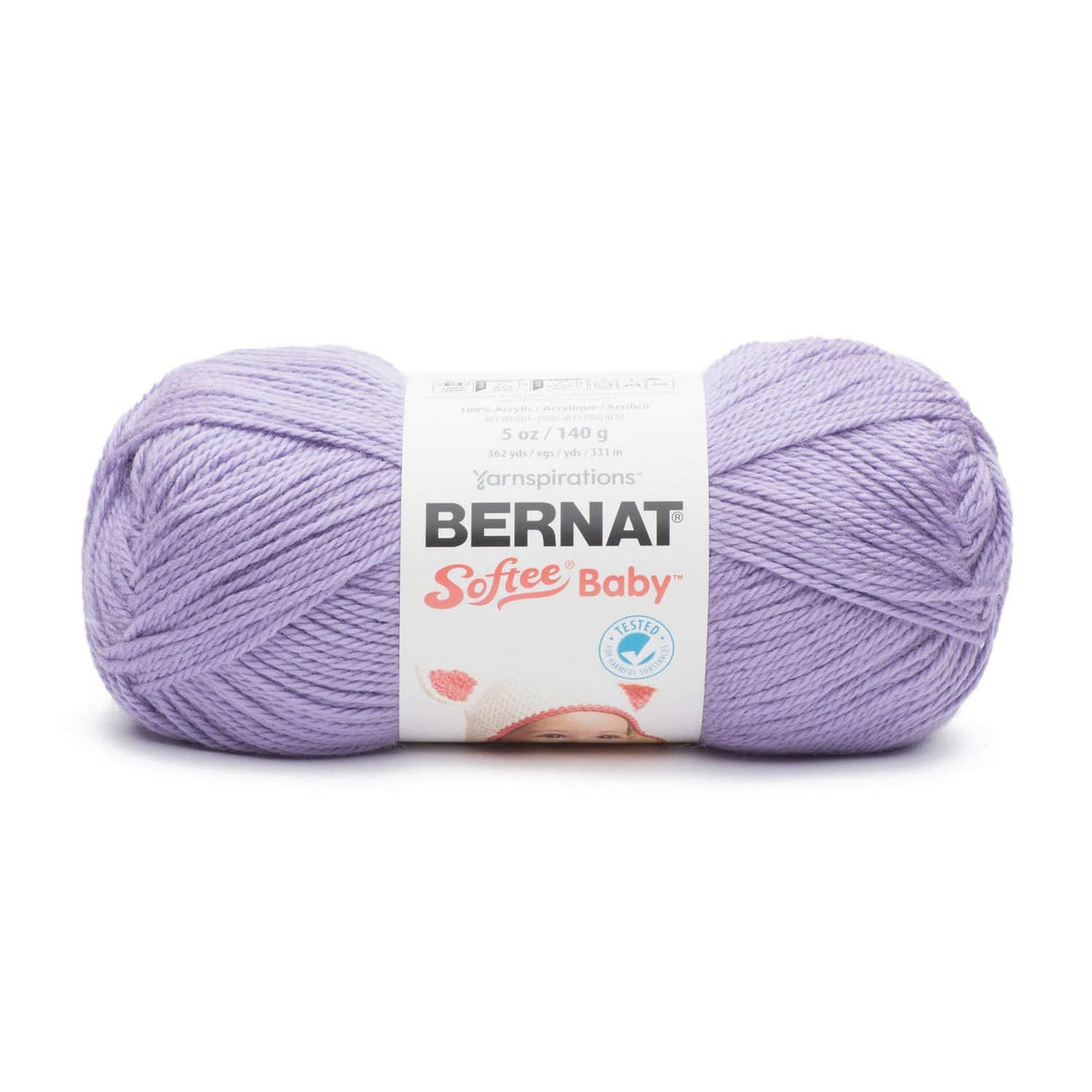 Bernat Softee Baby acrylic yarn ball in lavender, 5 oz (140 g)