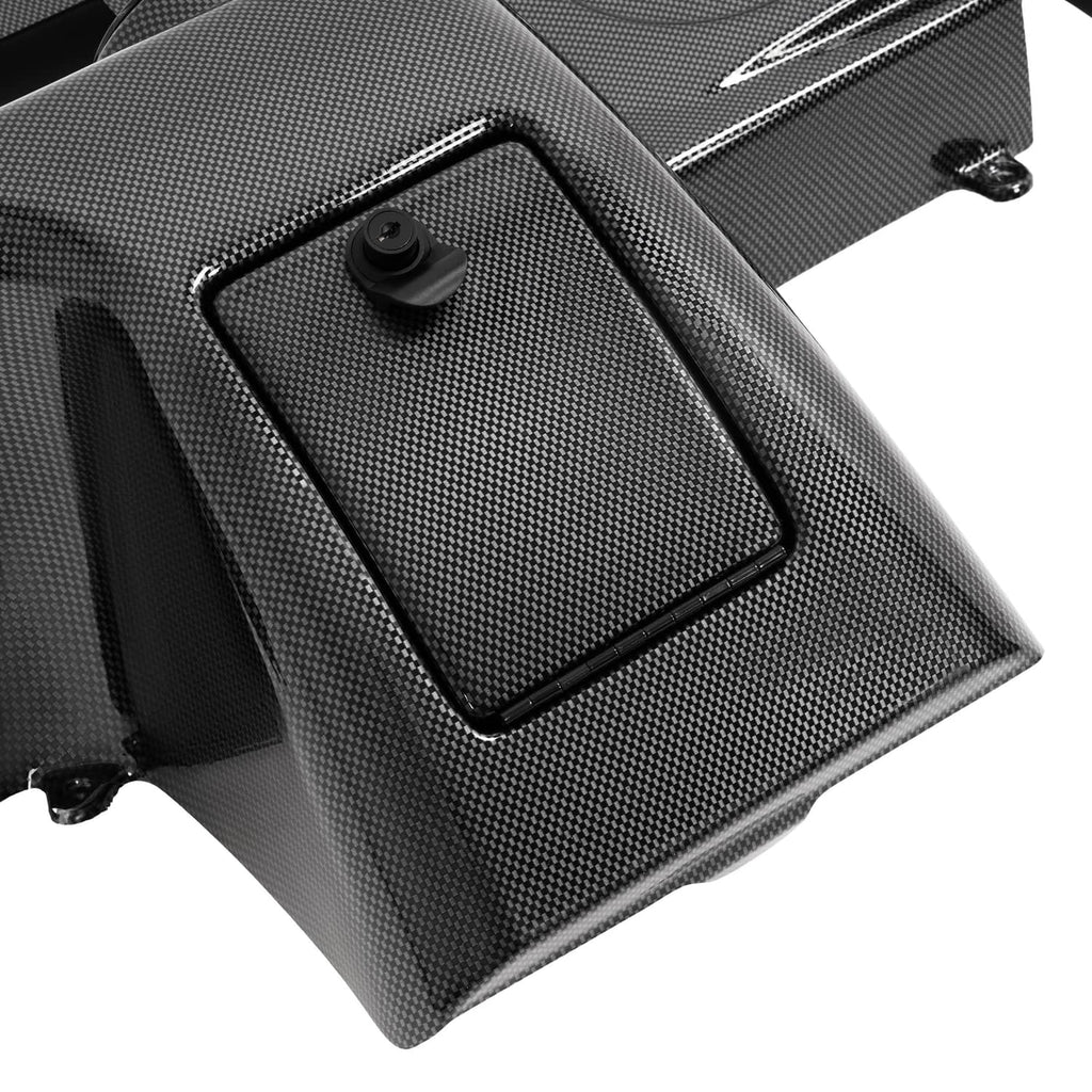 Golf cart dash cover close-up of textured panel with rectangular accessory cover