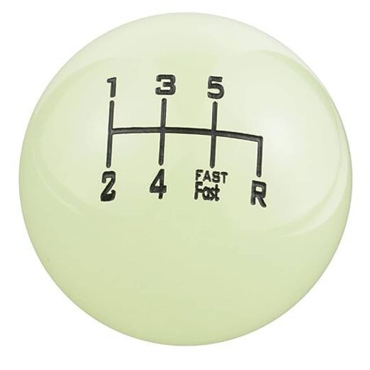Fluorescent green 6-speed gear shift knob with shift pattern and FAST/F R labels