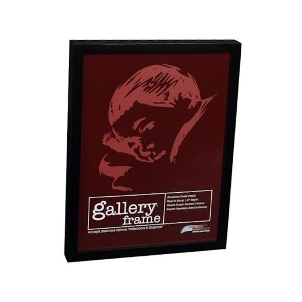 Black wood 12x12 deep picture frame holding a red animal portrait print