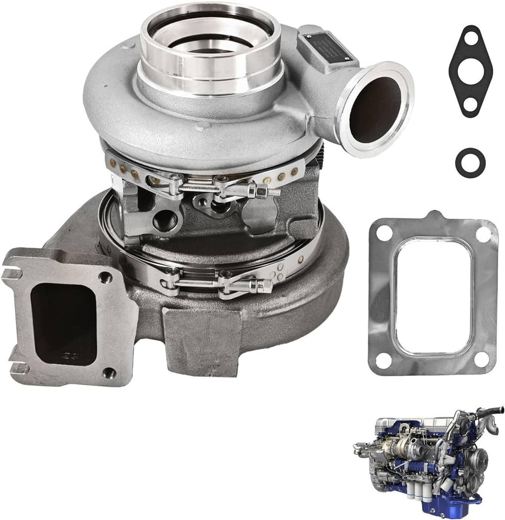 Turbocharger with heat shield housing, inlet/outlet ports, and gasket parts set