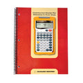 Calculated Industries workbook cover with spiral binding, red design and calculator graphic