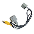 Backup camera wiring harness with multi-pin connectors and black cable leads