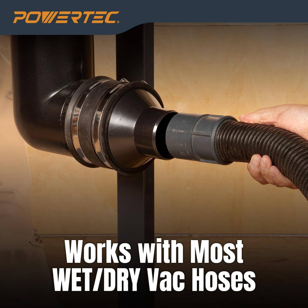 Black cone reducer adapter with ridged hose connection for 4" to 2-1/2"
