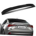 Glossy black rear window roof spoiler, ABS, with central mounting tab