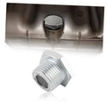 Silver magnetic rear differential drain plug with hex head and threaded body