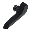 Black seat recliner handle lever with metal release pin at pivot end