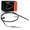 Rear parking brake cable assembly with black housing and metal end fittings for right rear