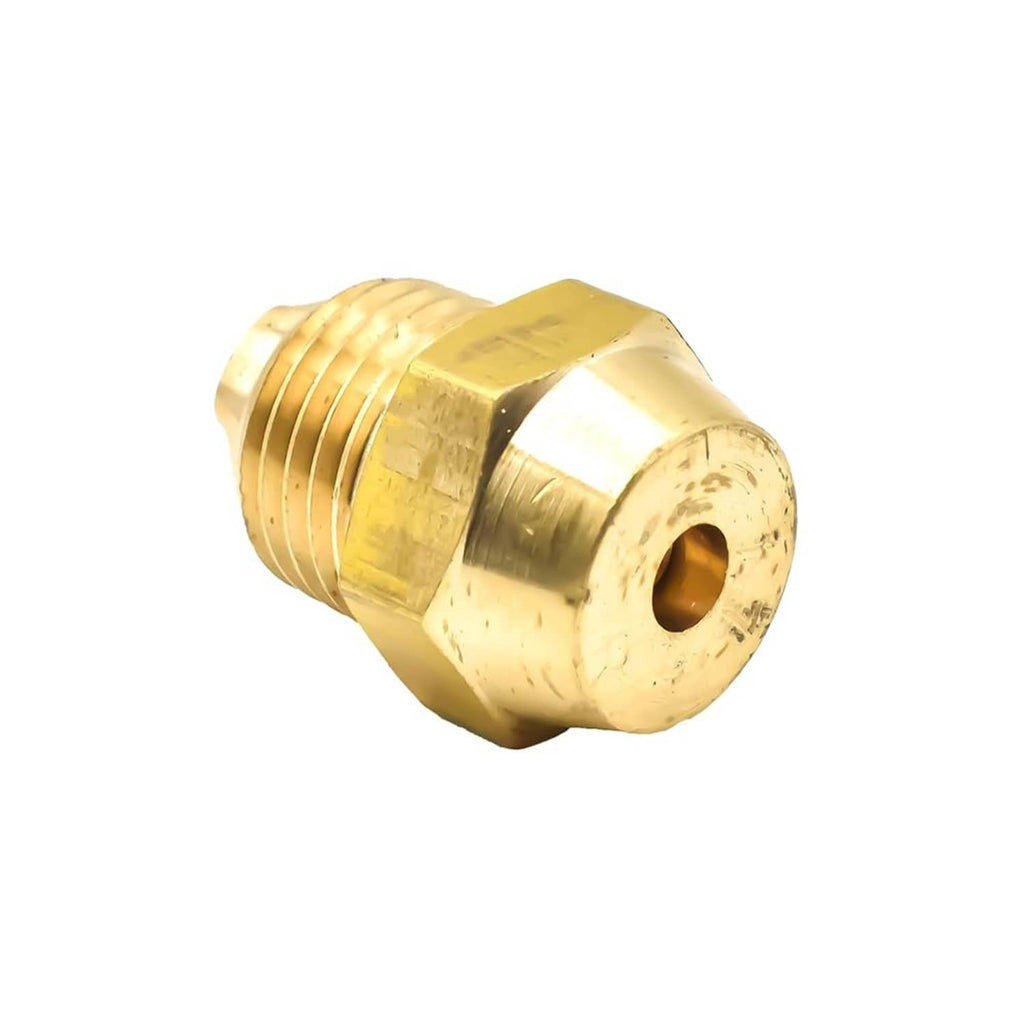 Brass air compressor cold start valve connector with side port and threaded shank