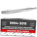 Silver exterior front passenger door handle, upgraded metal finish