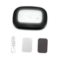 Black magnetic dome LED car reading light with white USB cable and two adhesive pads