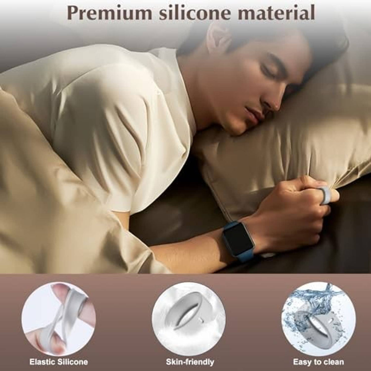 Premium silicone smart ring cover set with flexible elastic protective sleeves