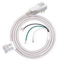White LCDI power cord with 3-prong grounded plug and insulated wire leads