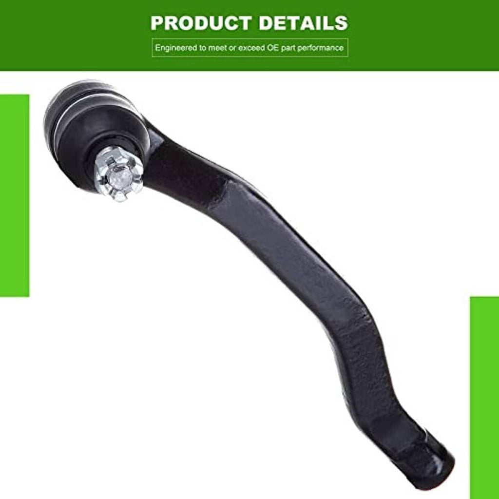 Front suspension tie rod end, black arm with silver ball joint and threaded stud