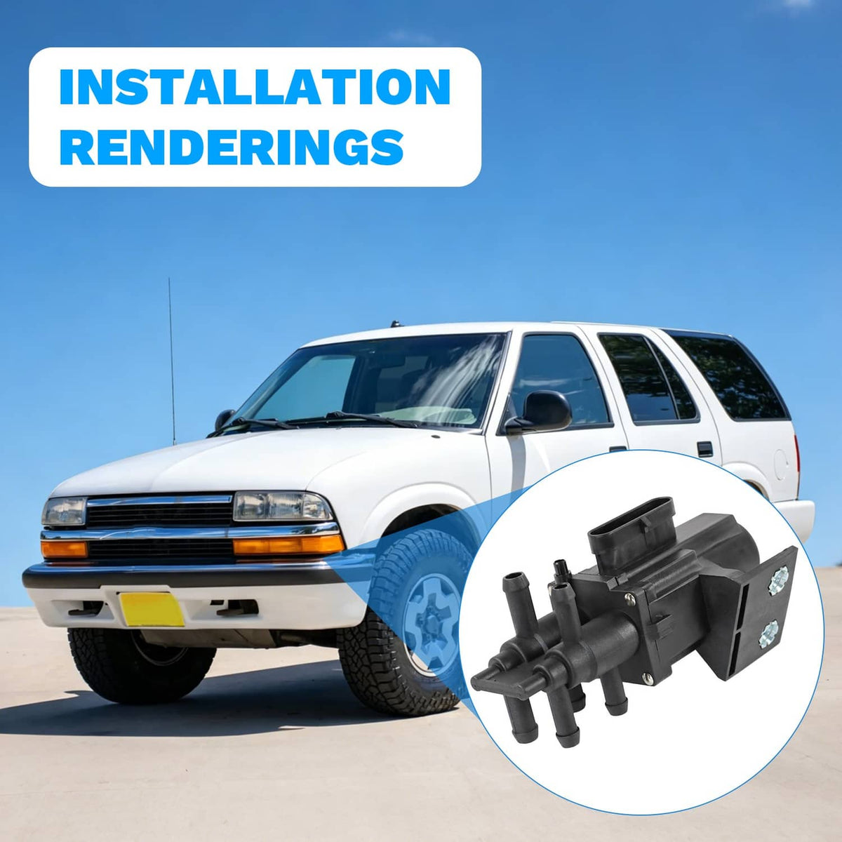 6-port fuel tank selector valve with hose nipples and top electrical connector
